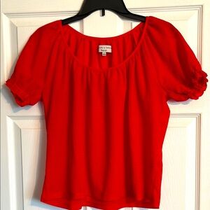 ❤️TEXTURE & THREAD by MADEWELL Crinkled Texture Crop Top in Red Size Small